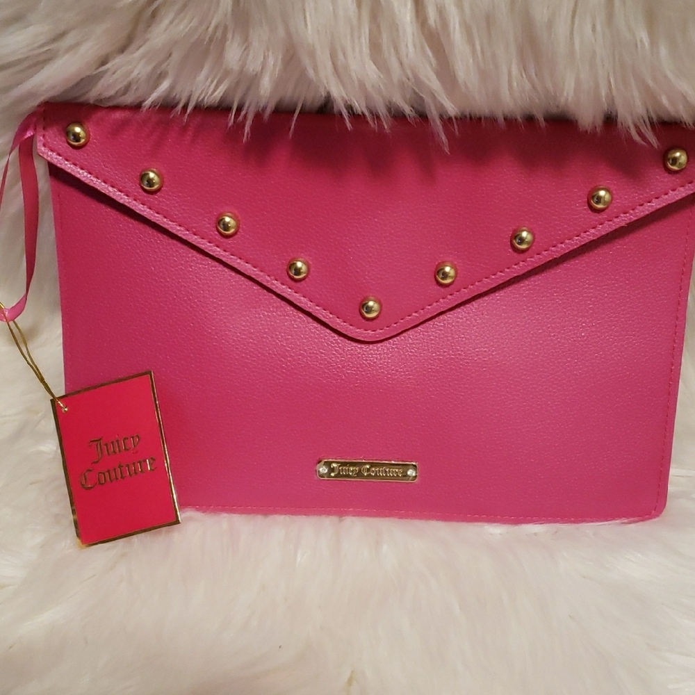 🧿New Juicy Couture Pink and Gold Envelope Clutch